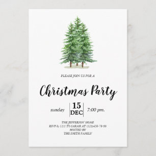 Invitation Fête Chic des pins de Noël