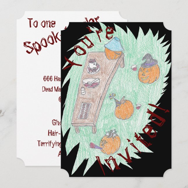 Invitation Fête citrouille ! (Devant / Derrière)