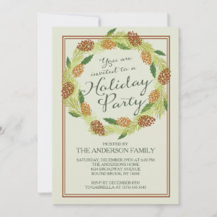 Invitation Fête classique Pinecone Wreath