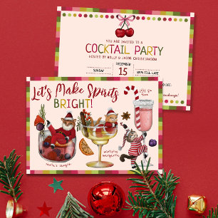 Invitation Fête Cocktail de Noël de Chat aux Esprits