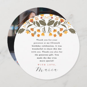 Invitation Fête colorée 15e anniversaire Merci photo