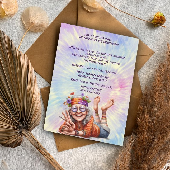 Invitation Fête comme c'est 1969 Anniversaire-Rétro 60s Miles (Créateur téléchargé)