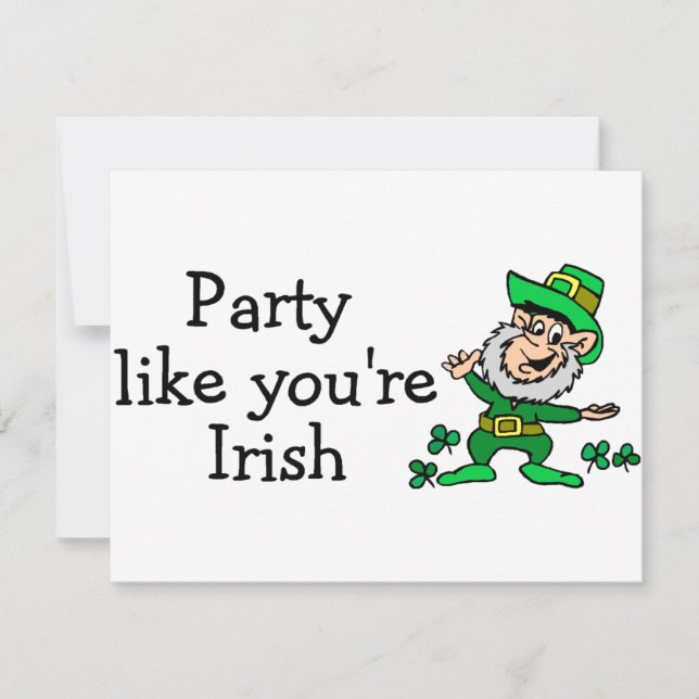 Invitation Fête comme toi irlandais (Devant)
