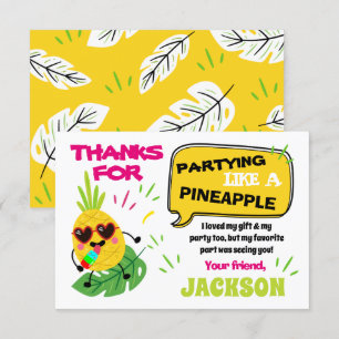 Invitation Fête comme un ananas tropical anniversaire merci