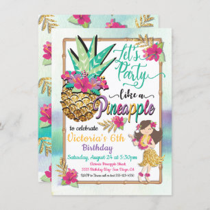 Invitation Fête comme un anniversaire tropical d'ananas