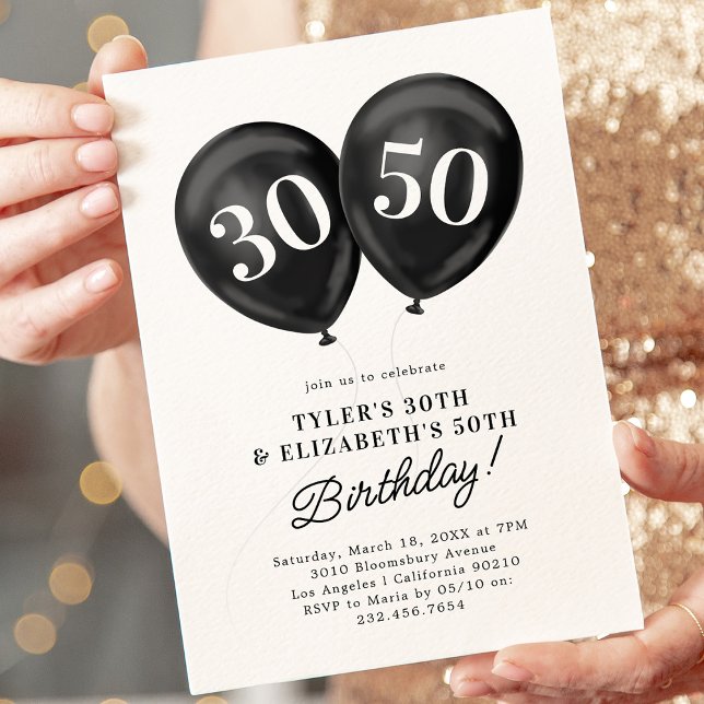 Invitation Fête conjointe d'anniversaire Double Célébration (Créateur téléchargé)