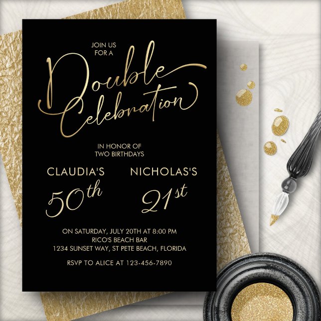 Invitation Fête conjointe d'anniversaire pour adultes (Créateur téléchargé)
