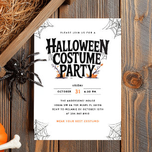 Invitation Fête Costume d'Halloween d'automne éffrayant