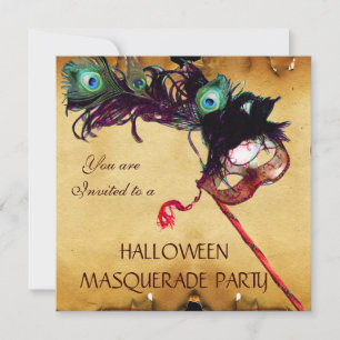 Invitation FÊTE COSTUMÉE DE HALLOWEEN parchemin