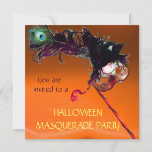 Invitation FÊTE COSTUMÉE D'HALLOWEEN,Jaune Orange