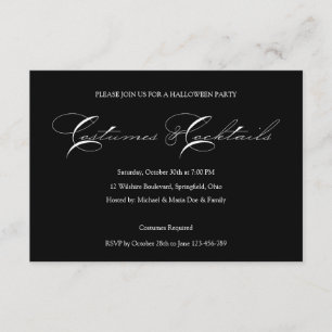 Invitation Fête costumée d'Halloween simple et classique