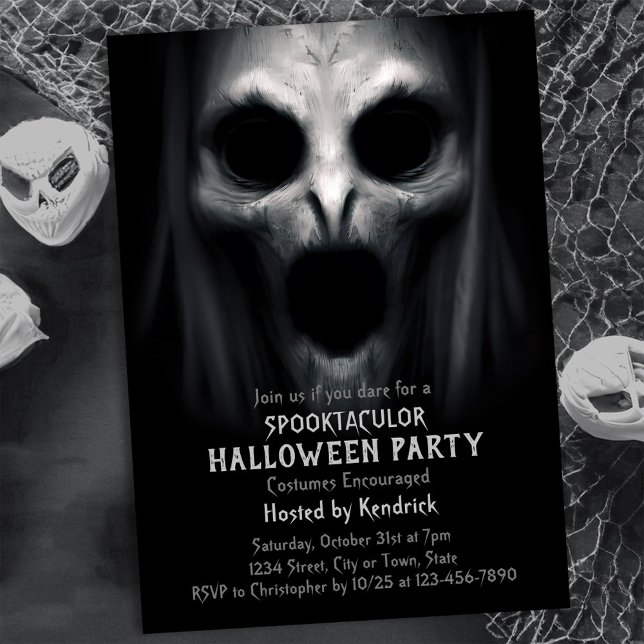 Invitation Fête Costumée éffrayante Ghost Halloween (Créateur téléchargé)