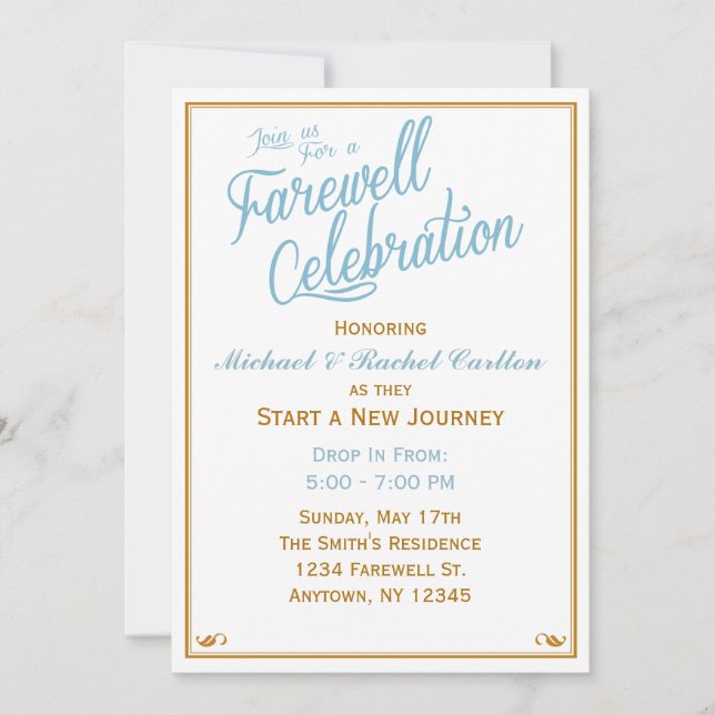 Invitation Fête d'adieu Abandon de l'invitation (Devant)
