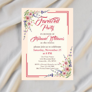 Invitation Fête d'adieu des femmes Floral Elegant Border