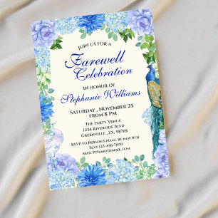Invitation Fête d'adieu Florale Bleue pour femmes