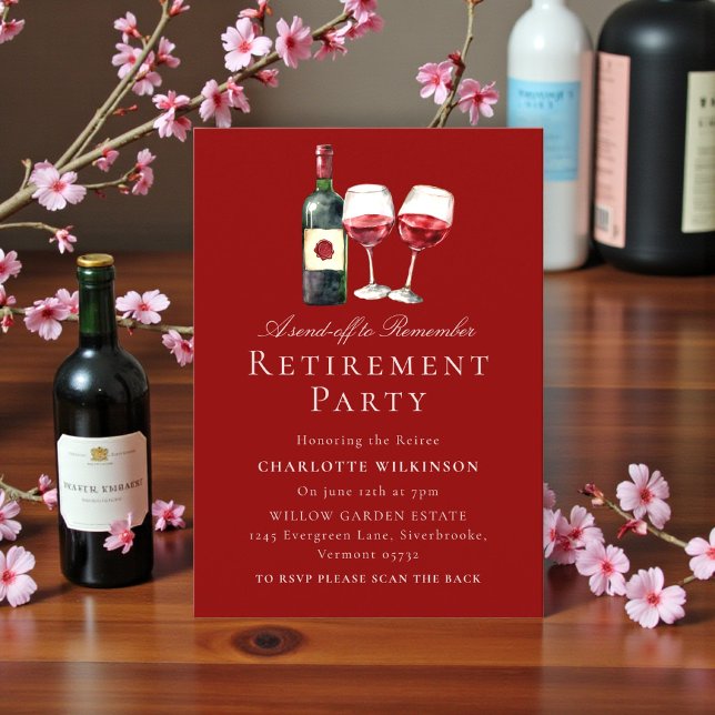 Invitation Fête d'adieu pour départ à la retraite avec boutei (Créateur téléchargé)