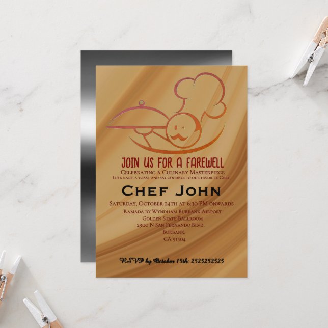 Invitation Fête d'adieu pour le chef  (Devant/Arrière en situation)