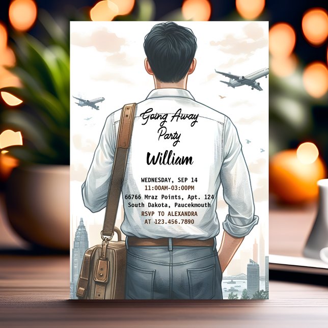 Invitation Fête d'adieu pour un voyage (Créateur téléchargé)