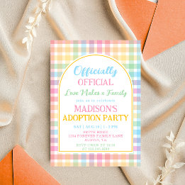 Invitation Fête d'adoption officielle officielle en tartan pa
