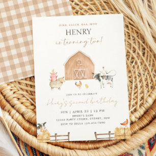 Invitation Fête d'animaux de ferme pour les 2 ans de la grang