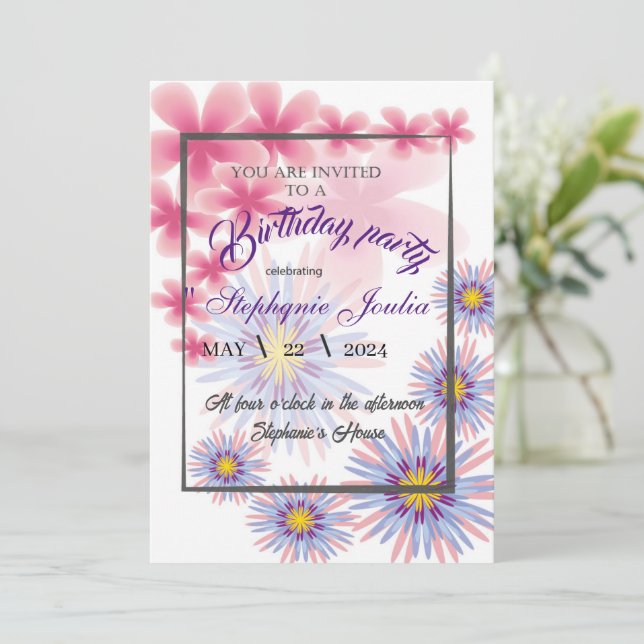 Invitation fête d'anniversaire (Debout devant)