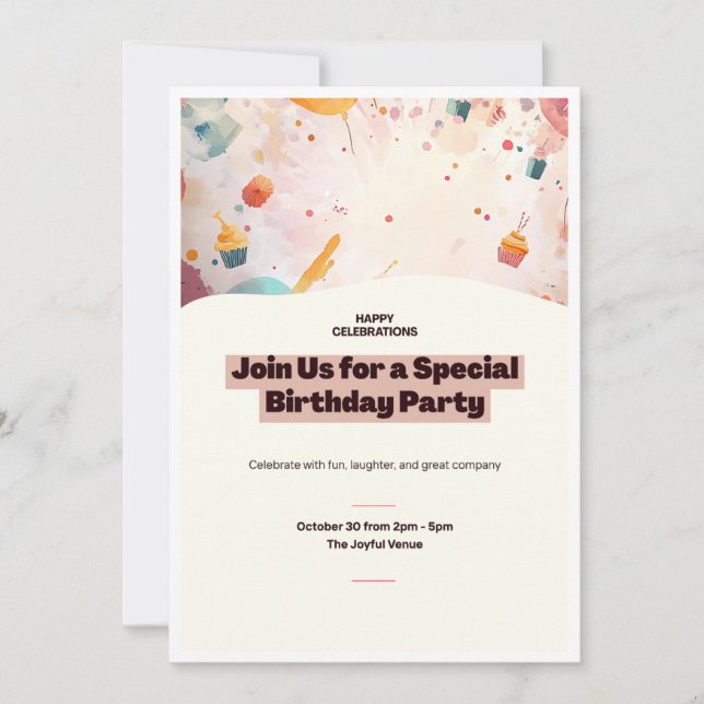 Invitation Fête d'anniversaire  (Devant)