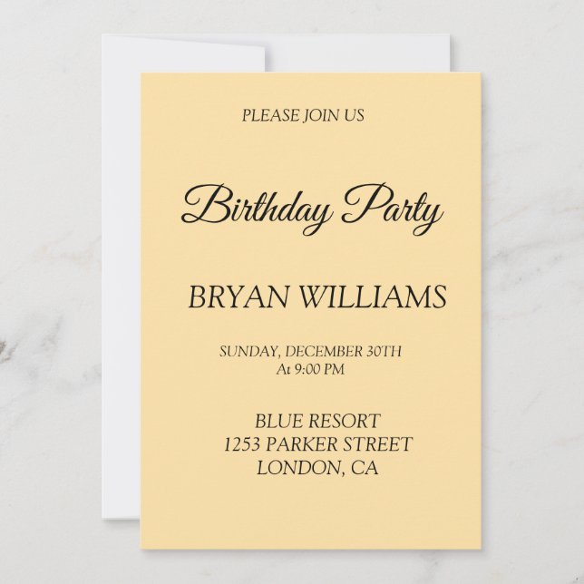 Invitation Fête d'ANNIVERSAIRE (Devant)