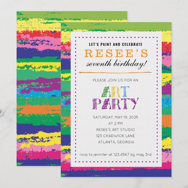 Invitation Fête d'anniversaire (Devant / Derrière)