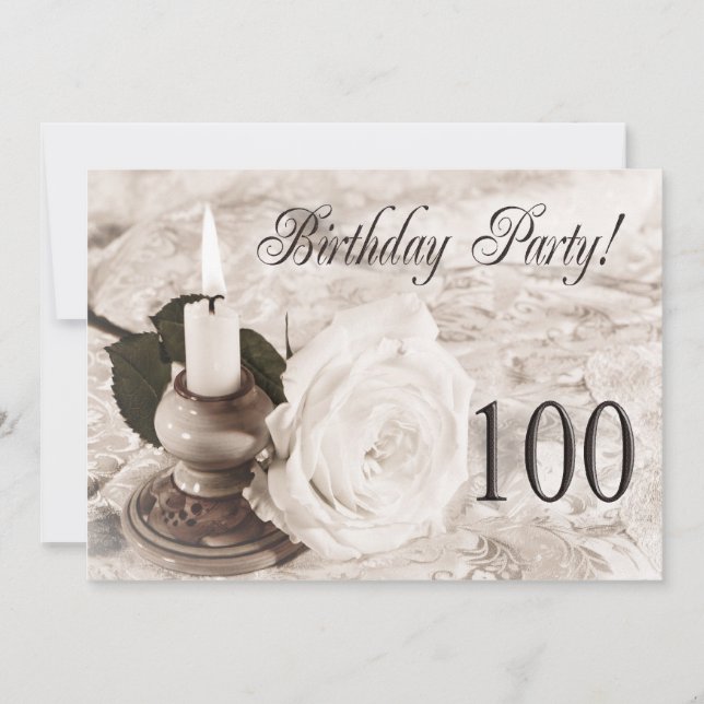 Invitation fête d'anniversaire 100 ans (Devant)