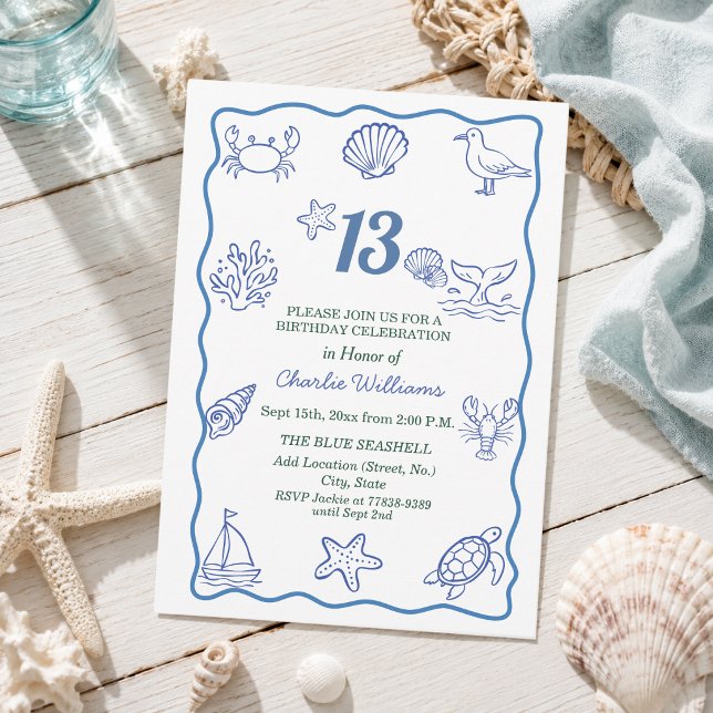 Invitation Fête d'anniversaire 13 ans sur le thème de la vie  (Créateur téléchargé)