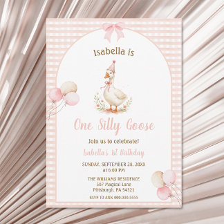 Invitation Fête d'anniversaire 1ère année One Silly Goose Ros