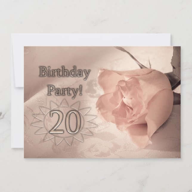 Invitation fête d'anniversaire 20 ans (Devant)