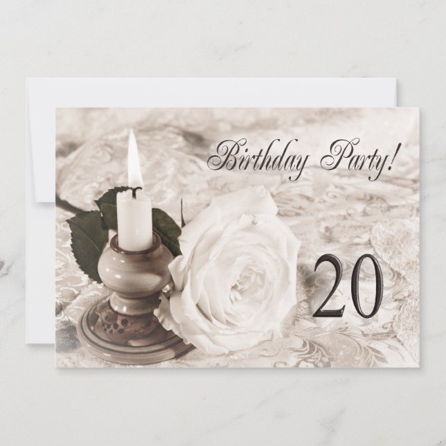 Invitation fête d'anniversaire 20 ans (Devant)