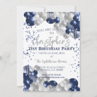 Fête d'anniversaire 21 ans Ballons bleus marine