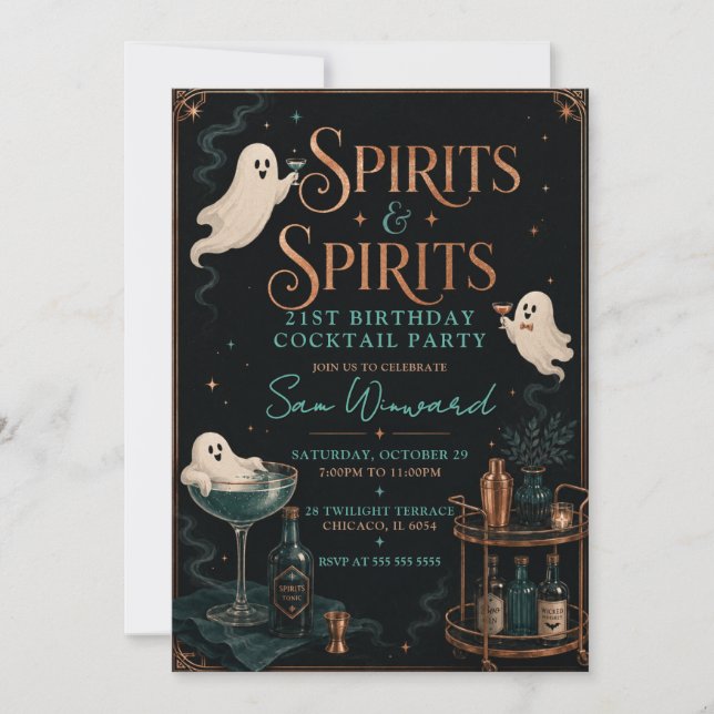 Invitation Fête d'anniversaire 21 ans de Spirits & Spirits (Devant)