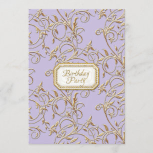 Invitation Fête d'anniversaire 21 ans Glamour Régence Hollywo