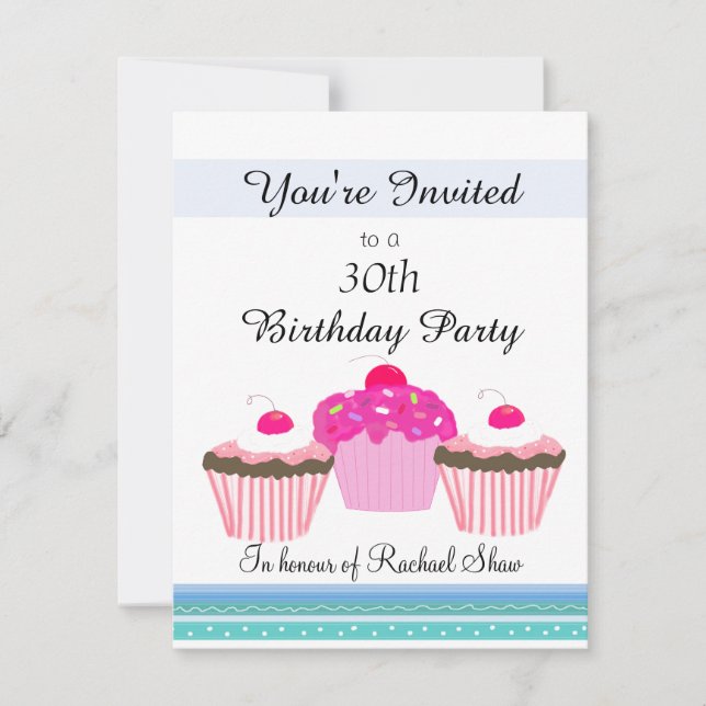 Invitation Fête d'anniversaire 30 ans (Devant)