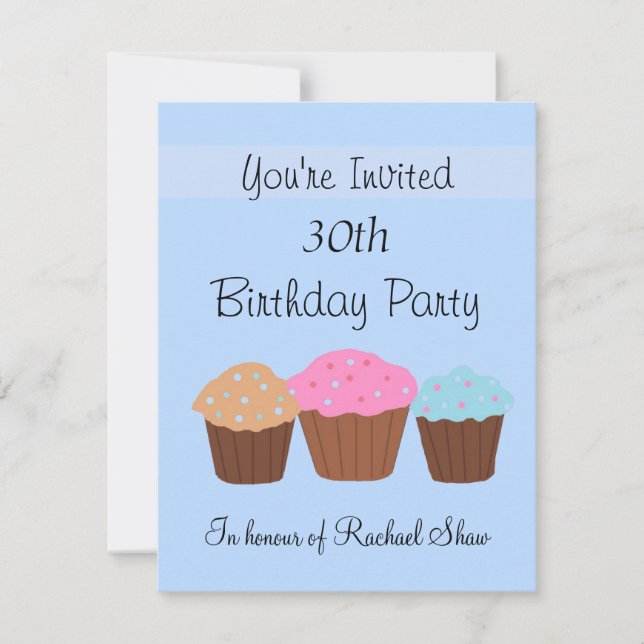 Invitation Fête d'anniversaire 30 ans (Devant)