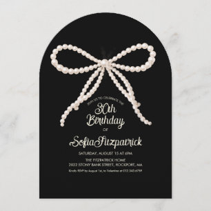 Invitation Fête d'anniversaire 30 ans Arc noir et blanc avec
