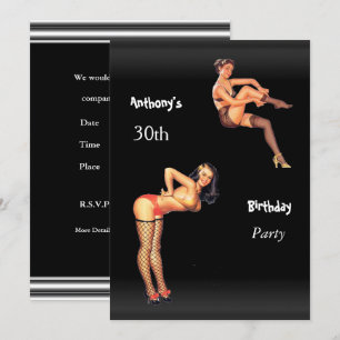 Invitation Fête d'anniversaire 30 ans Pin-up Girls