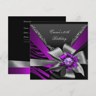 Invitation Fête d'anniversaire 30 ans Zèbre Violet Noir Magen