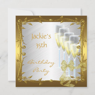 Invitation fête d'anniversaire 35 ans élégante bla