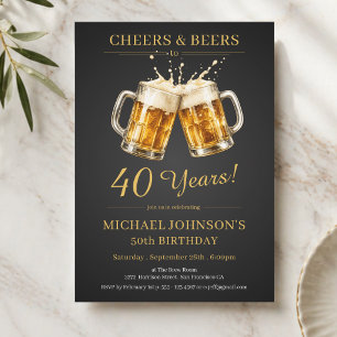 Invitation Fête d'anniversaire 40 ans Élégants Cheers and Bee