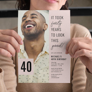 Invitation Fête d'anniversaire 40 ans moderne Forty