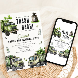 Invitation Fête d'anniversaire 4 ans de recyclage des déchets