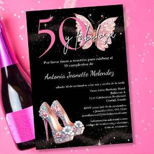 Invitation Fête d'anniversaire 50 ans Budget espagnol 50 ans