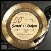 Fête d'anniversaire 50 ans disque vinyle noir et o