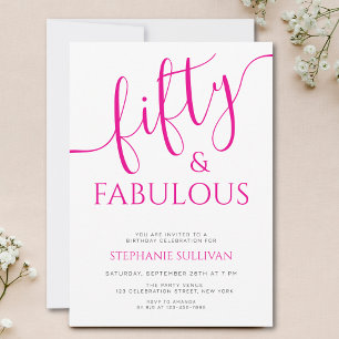 Invitation Fête d'anniversaire 50 ans et fabuleuse