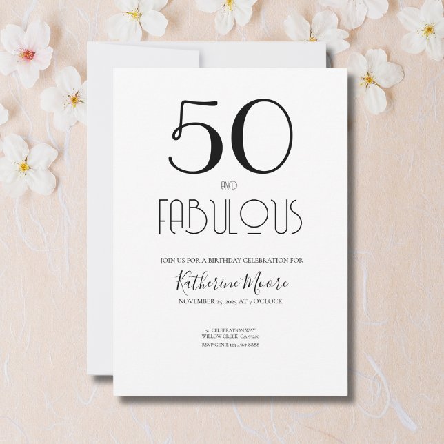Invitation Fête d'anniversaire 50 ans et formidable  (Créateur téléchargé)
