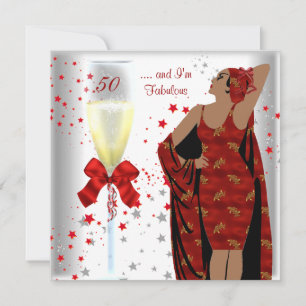 Invitation Fête d'anniversaire 50 ans Fabuluseuse rétro diva 